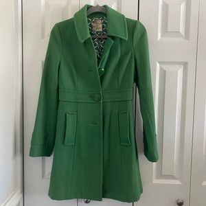 Tulle green wool coat